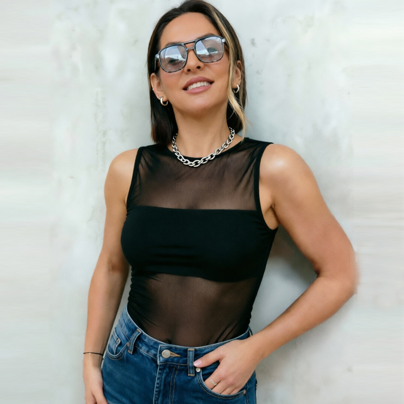 HXAO Woman Tulle Black Bodysui - Corset Top Boned のレビューと価格