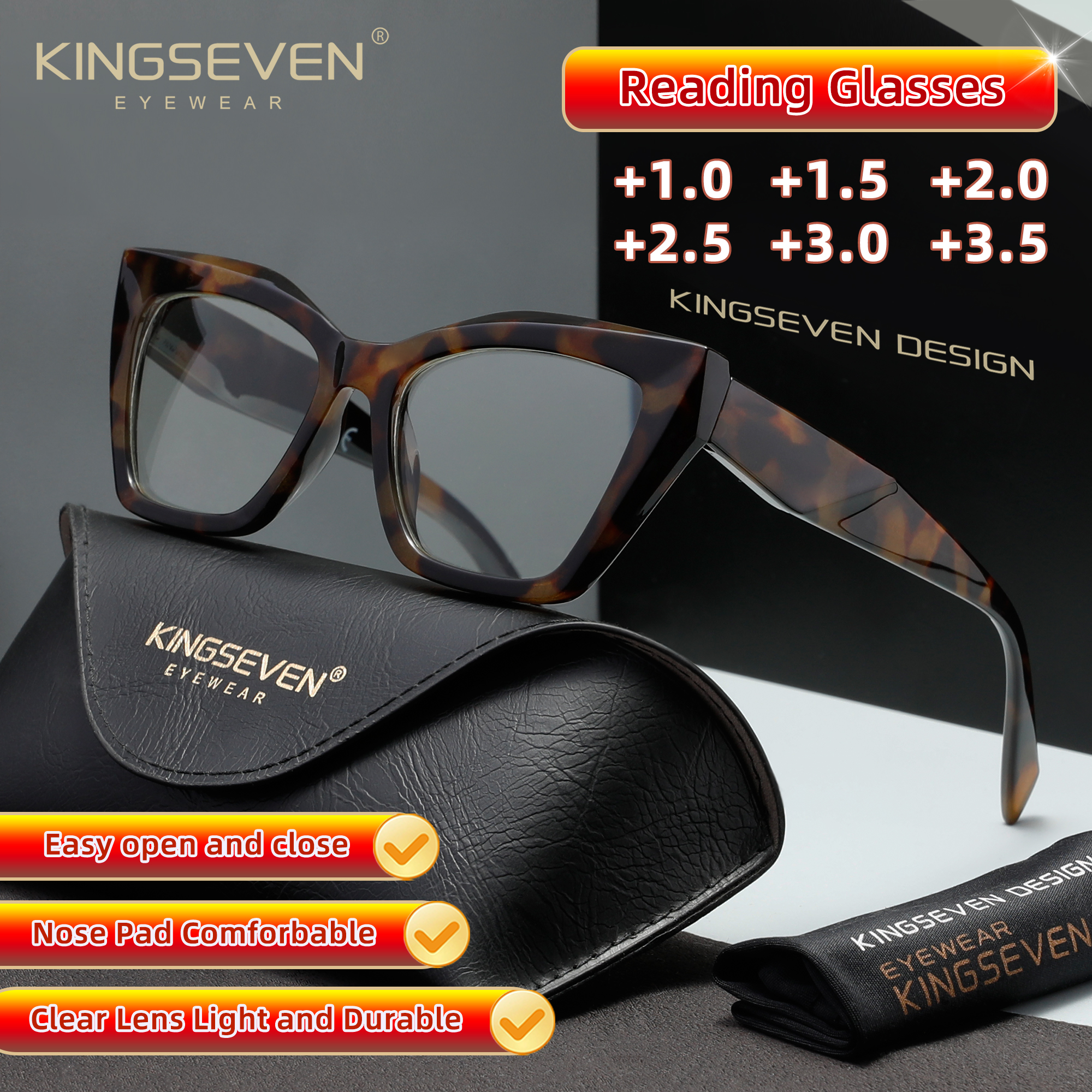 KINGSEVEN Trendy Women Reading - Women'S Fashion Glasses With Clear Lenses のレビューと価格