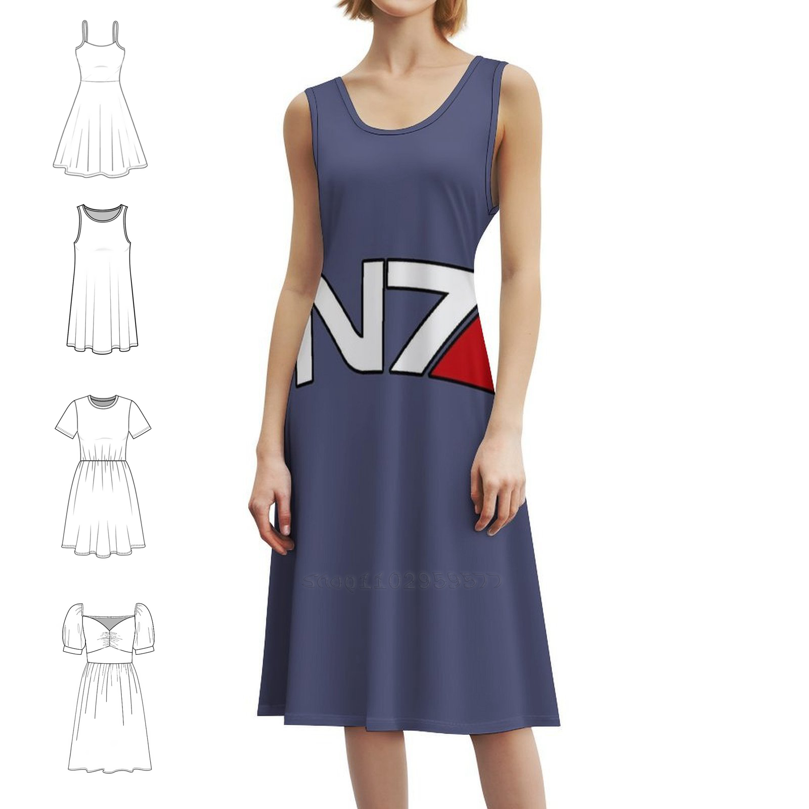 N7 Logo Floral Smock Dress For - Smocked Dress Women のレビューと価格