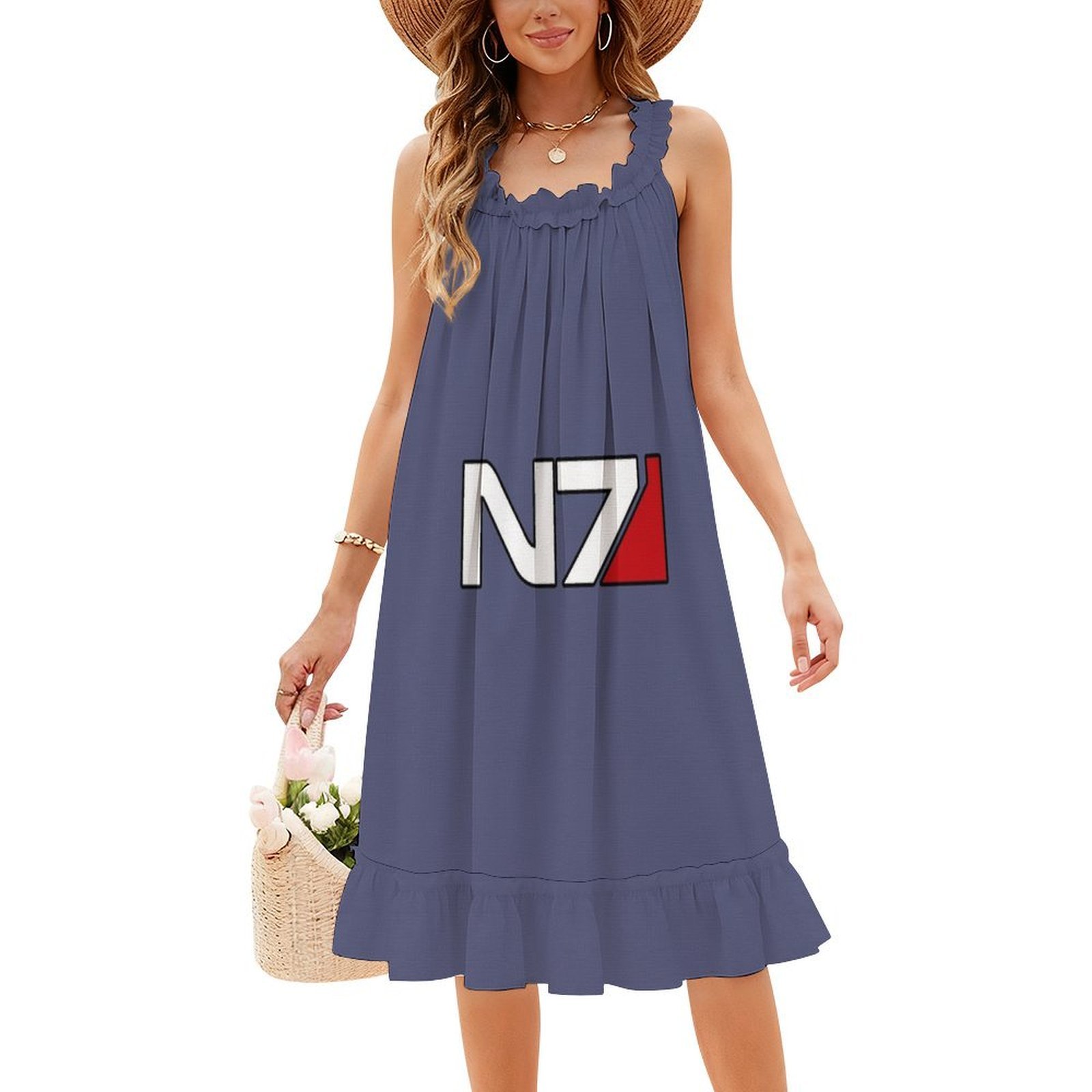 N7 Logo Floral Smock Dress For - Smocked Dress Women のレビューと価格